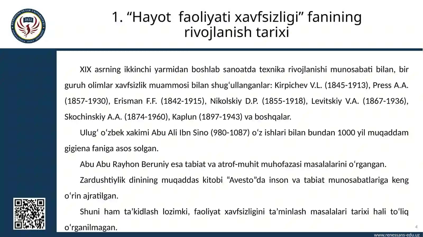 Hayot faoliyati xavfsizligi: HАYOT FAOLIYATI ХАVFSIZLIGI FANIGA KIRISH 4
