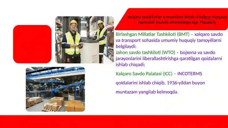 Xalqaro logistikaning huquqiy asoslari 4