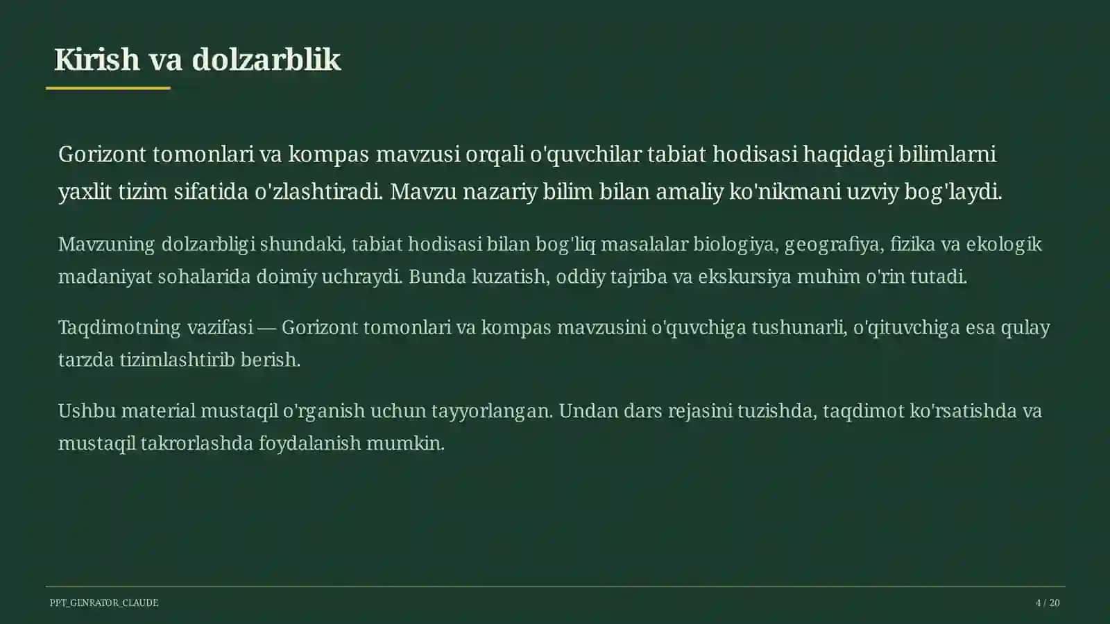 Gorizont tomonlari va kompas (3-sinf) 4