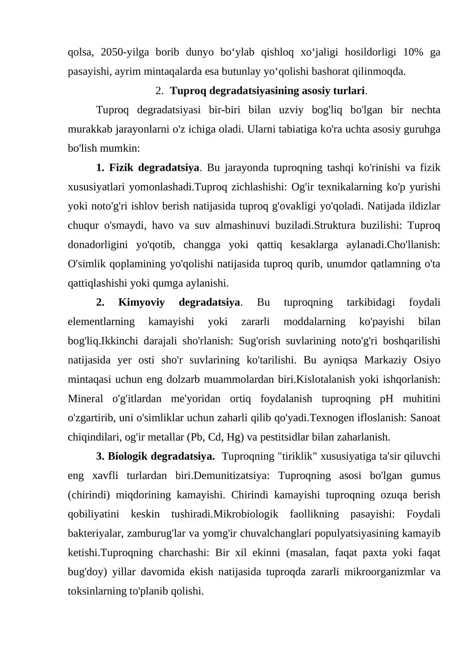 Tuproq degradatsiyasining rivojlanishi 4