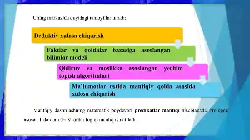 Mantiqiy dasturlash va prolog tilining asosiy konsepsiyalari 4