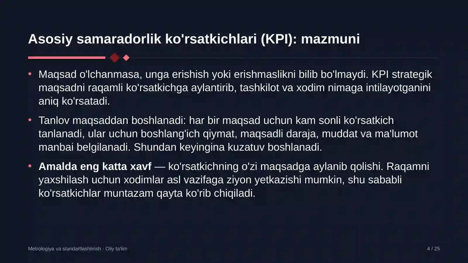 METROLOGIYA VA STANDARTLASHTIRISH 4