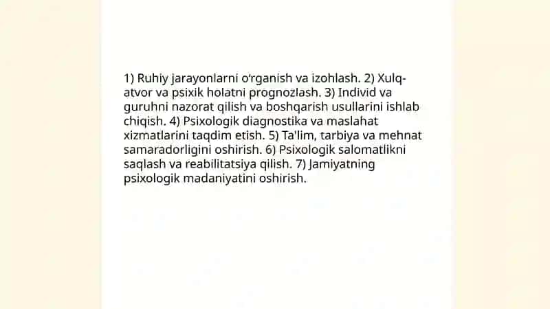 Psixologiya fanining maqsad va vazifalari 4