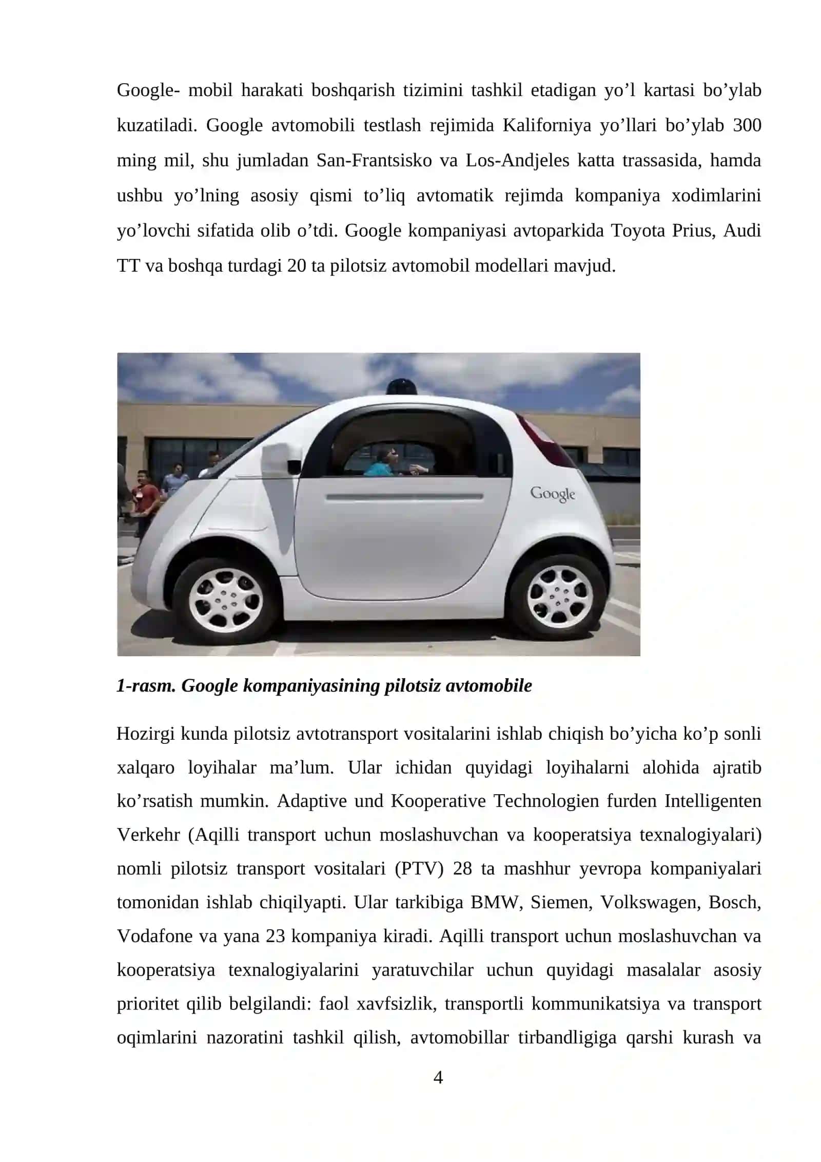 Aqilli mashina tizimini ishlab chiqish 4