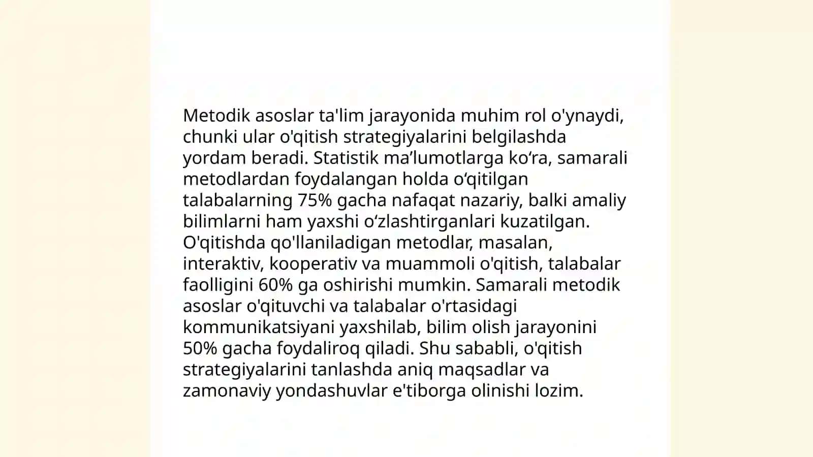 Tabiiy fanlar nazariyasi va metodikasi fanini oʻqitishga doir tasavvur va tushunchalarni shakllantirishning metodik asoslari 4