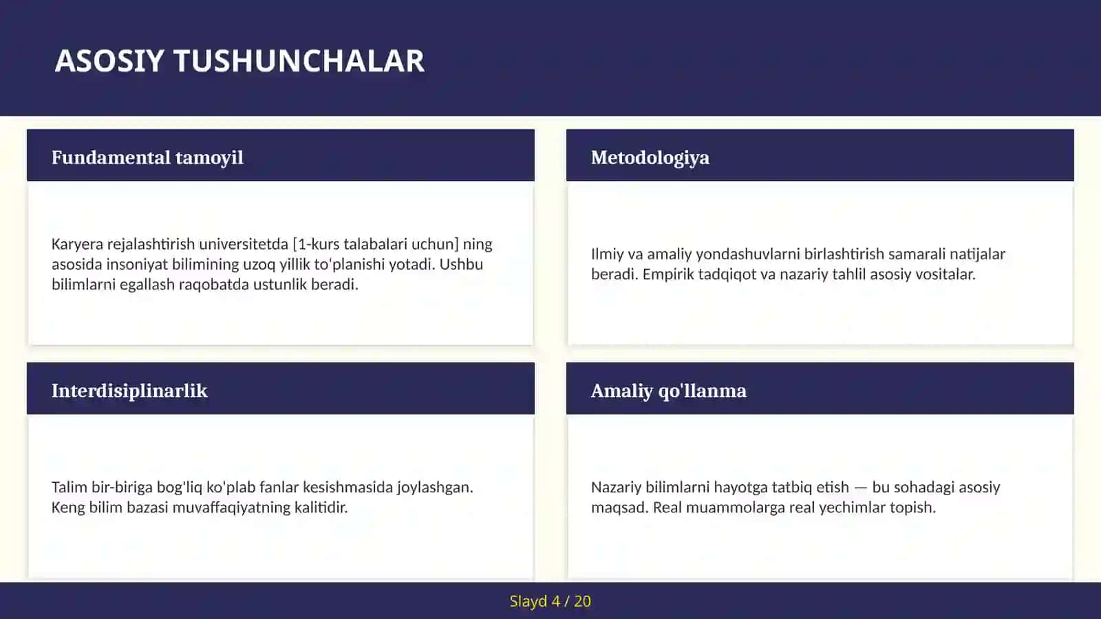 Karyera rejalashtirish universitetda [1-kurs talabalari uchun] 4