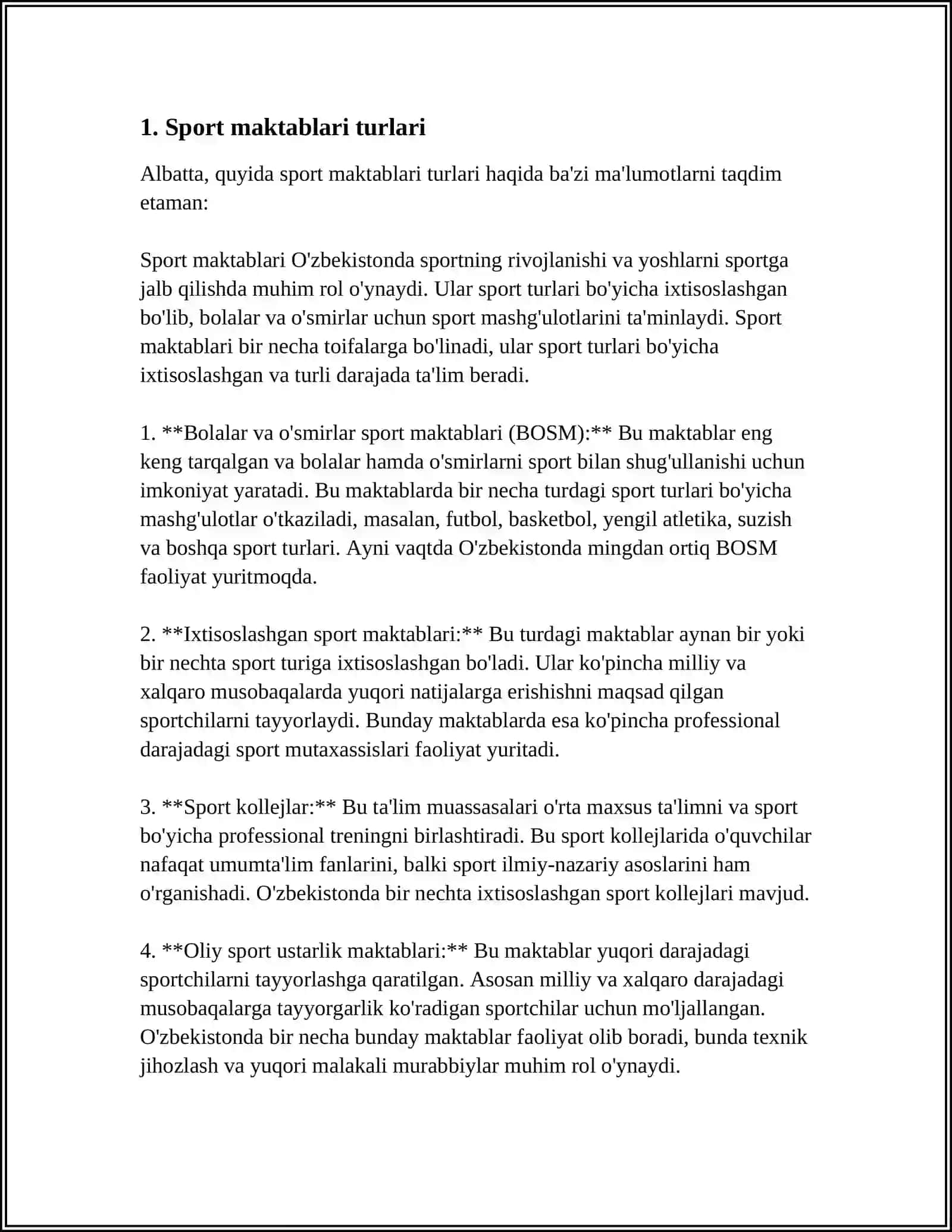 SPORT MAKTABLARINING TURLARI VA ULARNING NIZOMI HAQIDA TUSHUNCHALAR 4