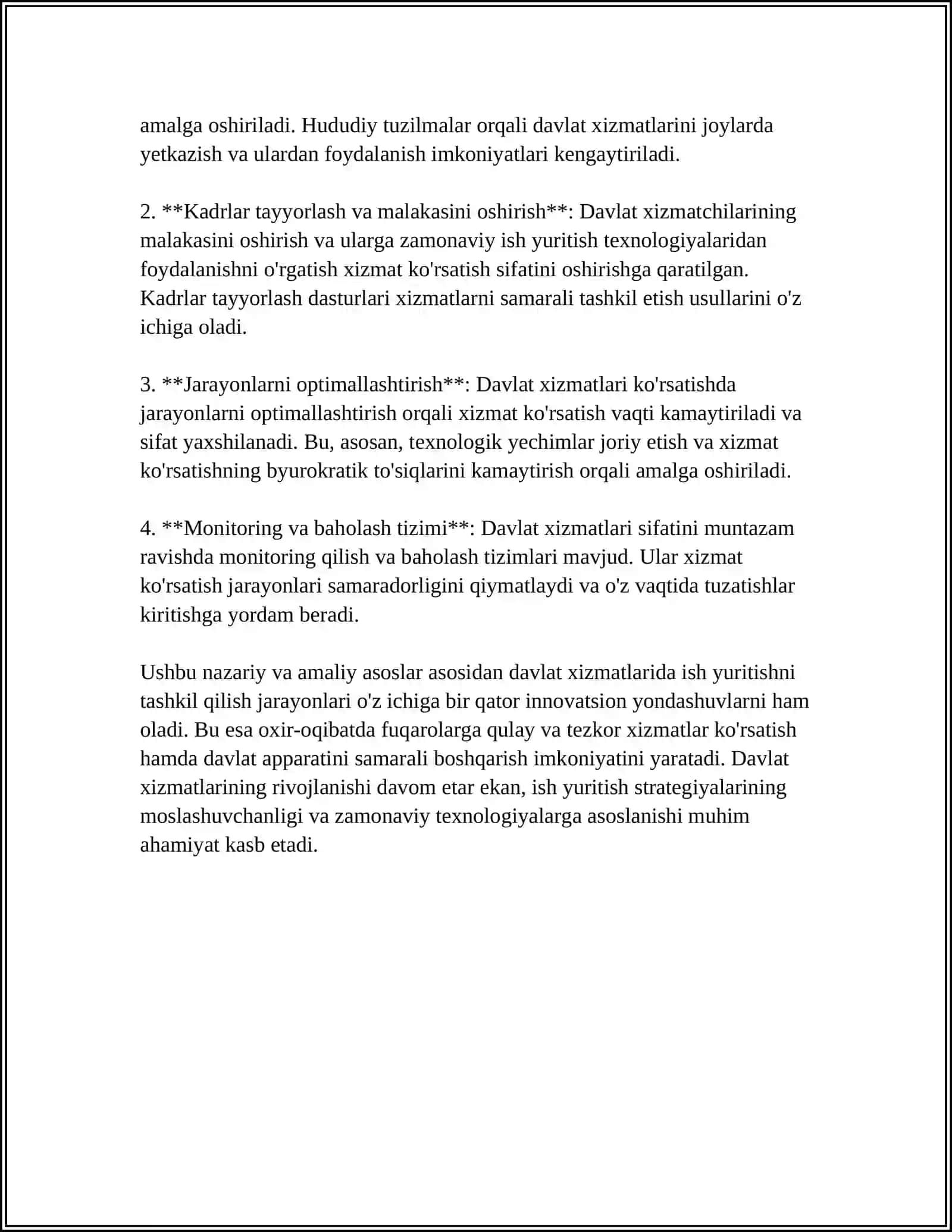 DAVLAT XIZMATLARIDA ISH YURITISH TEXNOLOGIYASI VA TASHKIL ETILISHI 4