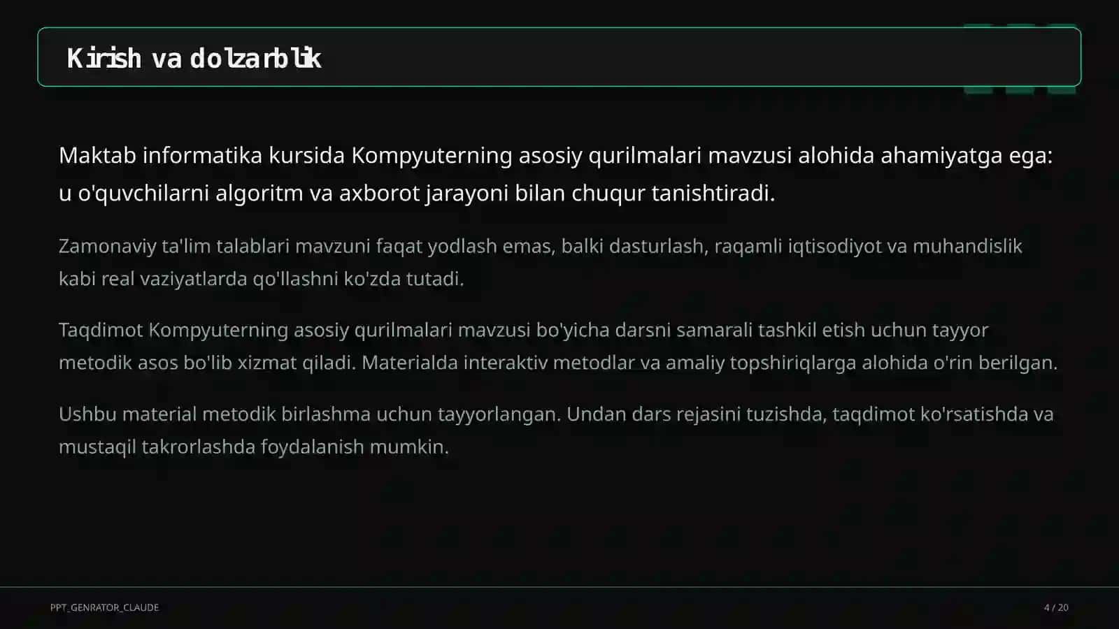 Kompyuterning asosiy qurilmalari (5-sinf) 4