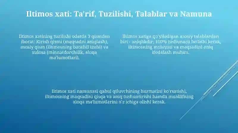 Da'vo, iltimos va so'rov xatlari 4
