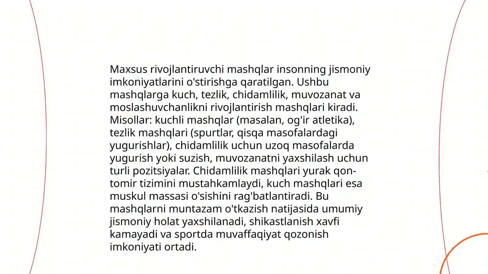 Umumrivojlantiruvchi va maxsus rivojlantiruvchi mashqlarni o‘rgatish metodikasi 4