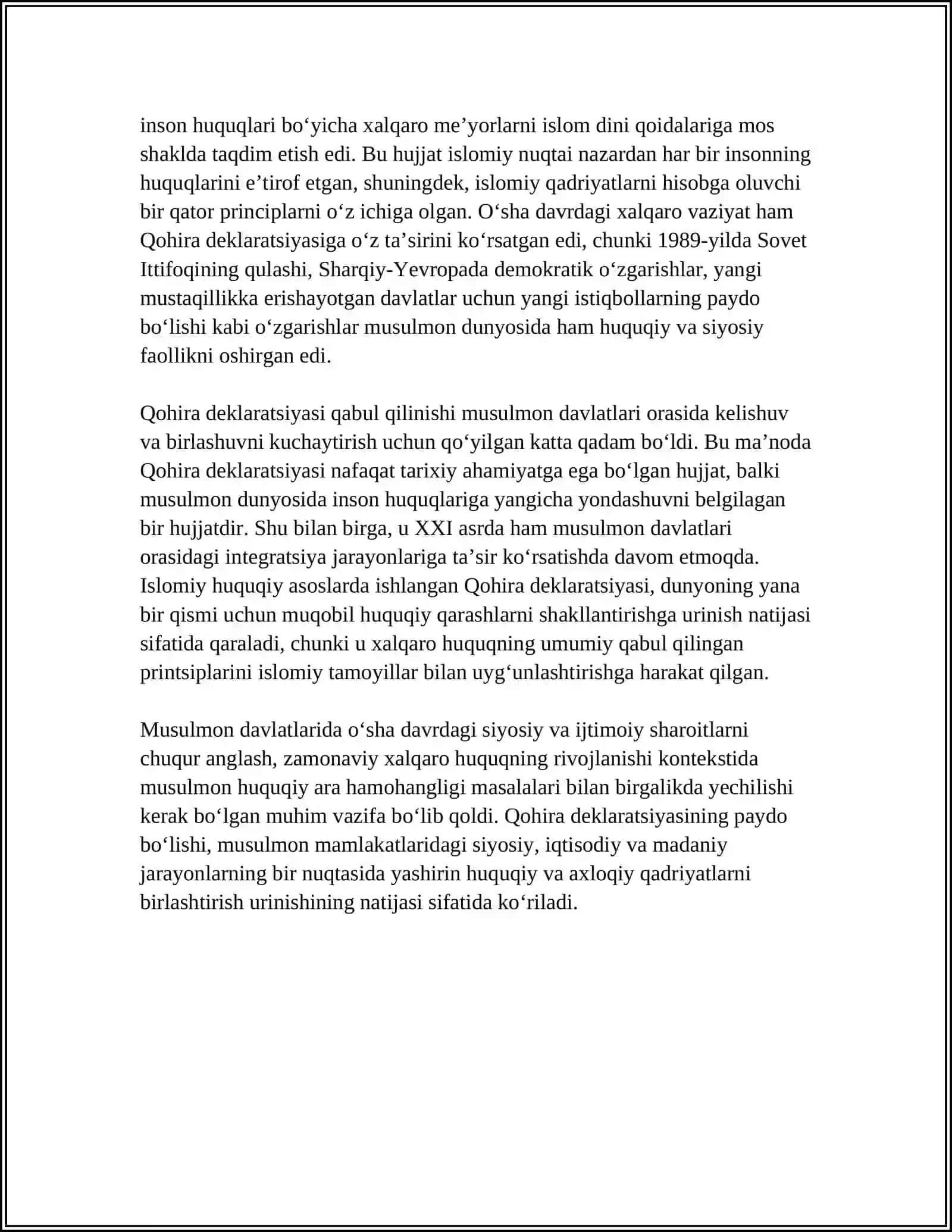 Qohira deklaratsiyasi tarixi va mazmuni 4