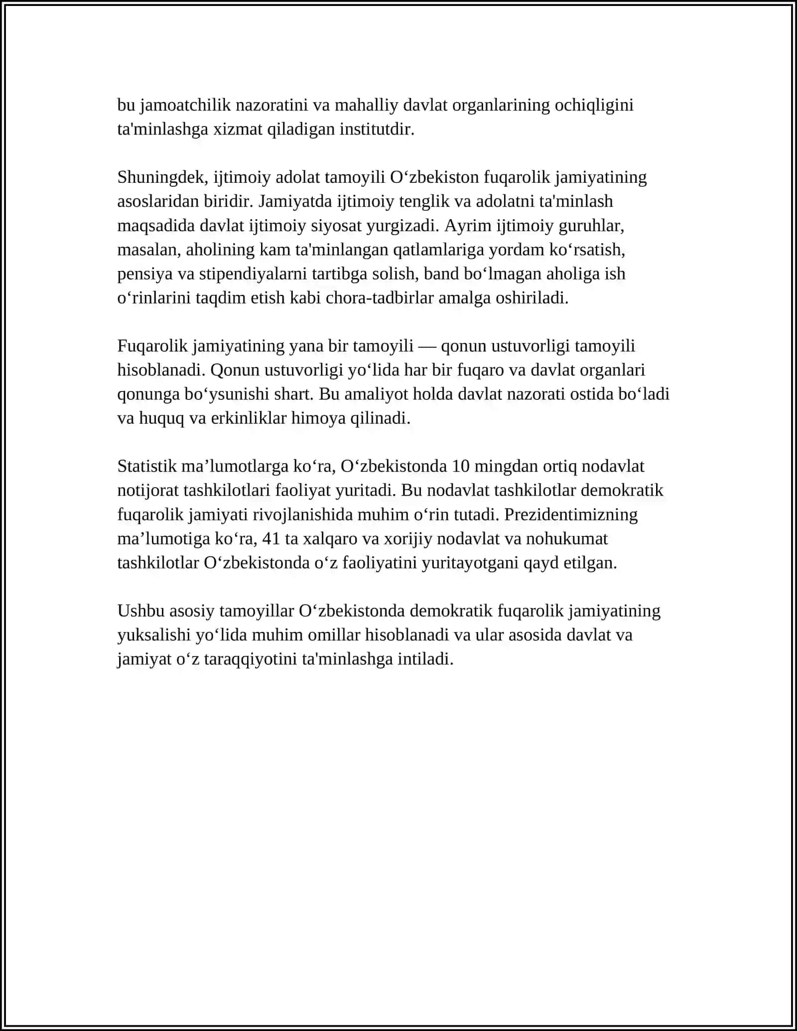 O‘zbekiston DEMOKRATIK FUQAROLIK JAMIYATI ASOSLARINING SHAKILLANISHI, AMALGA OSHIRILGAN SIYOSIY ISLOHOTLAR 4