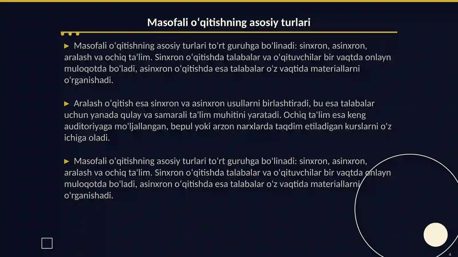 Masofali oʻqitish modellari 4