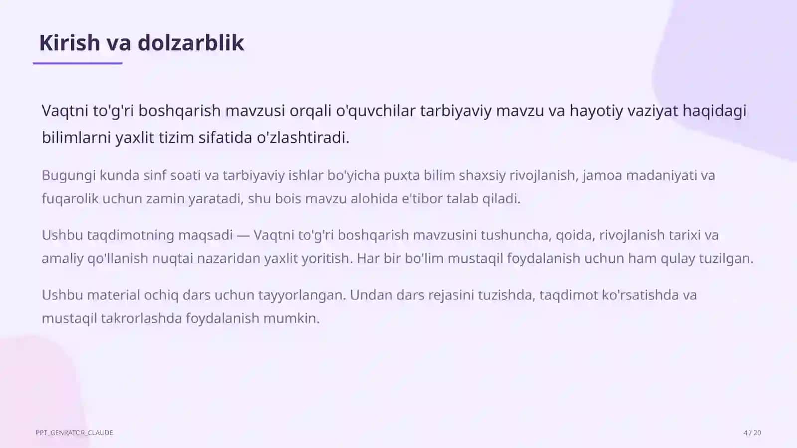Vaqtni to'g'ri boshqarish 4