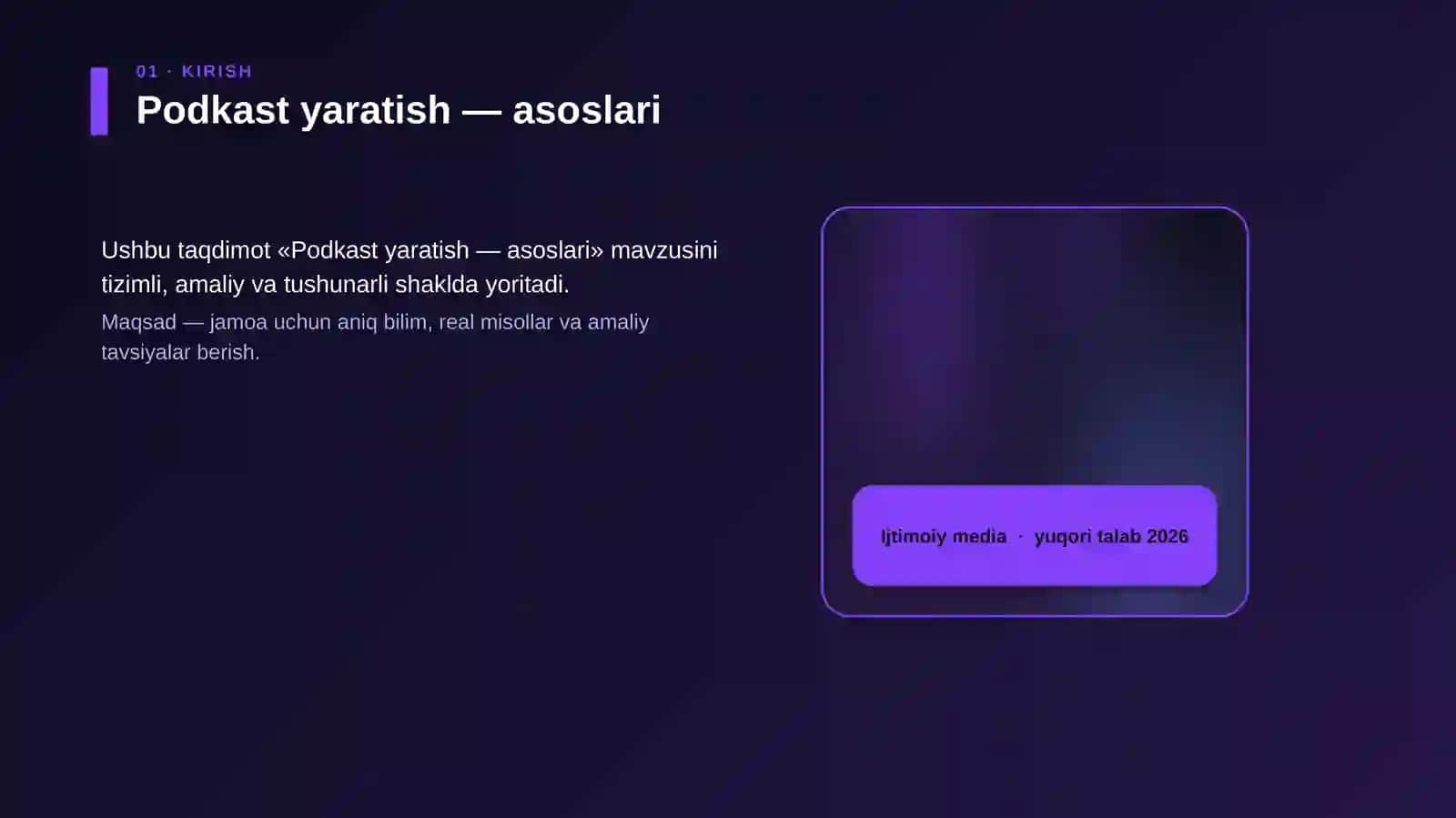 Podkast yaratish — asoslari 4