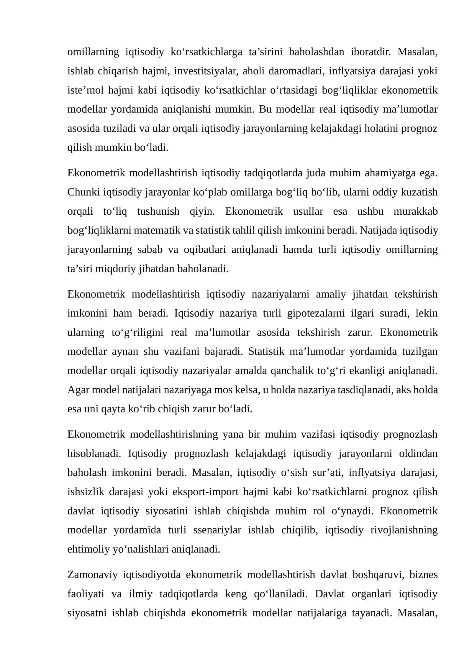 EKONOMETRIK MODELLASHTIRISHDA QO‘LLANILADIGAN AMALIY DASTURLAR XUSUSIYATLARI 4