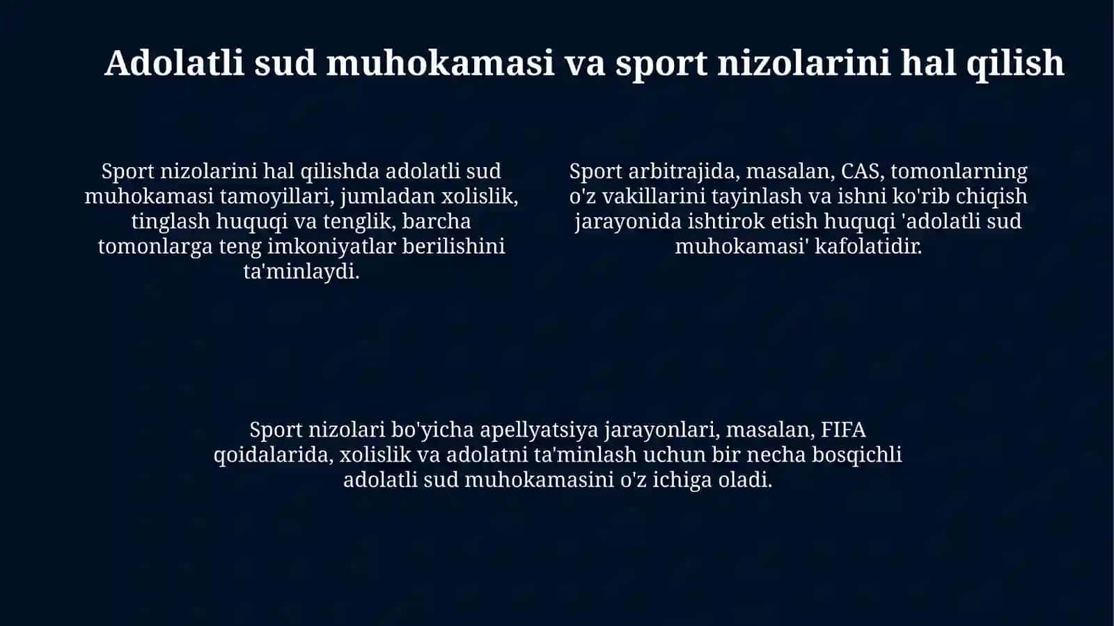 Sport huquqining kafolatlari 4