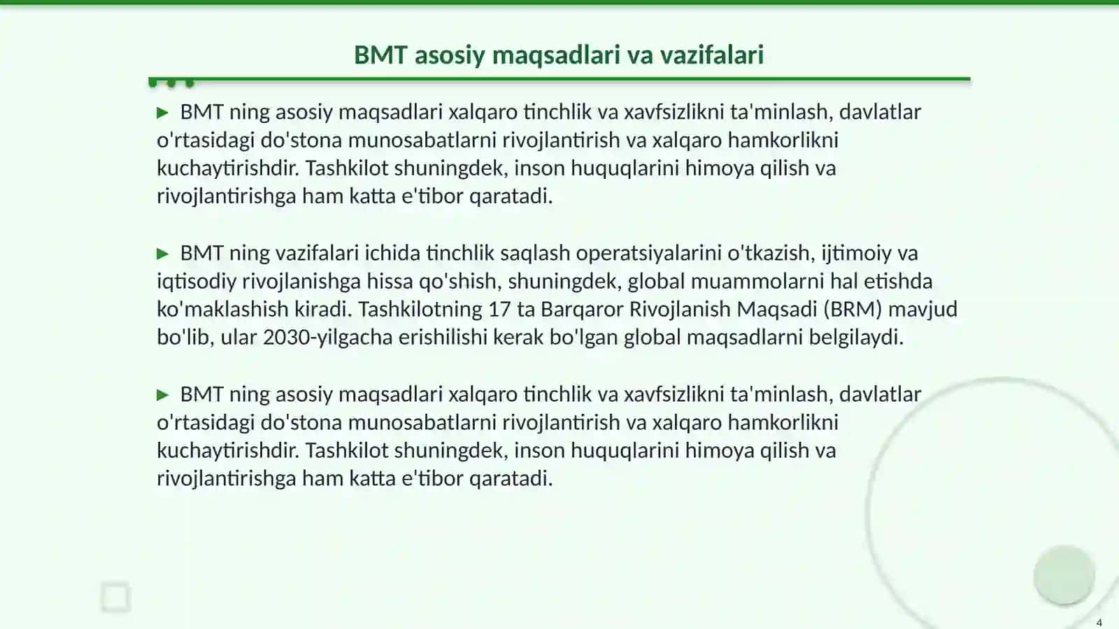 BMT va dunyo tashkilotlari 4