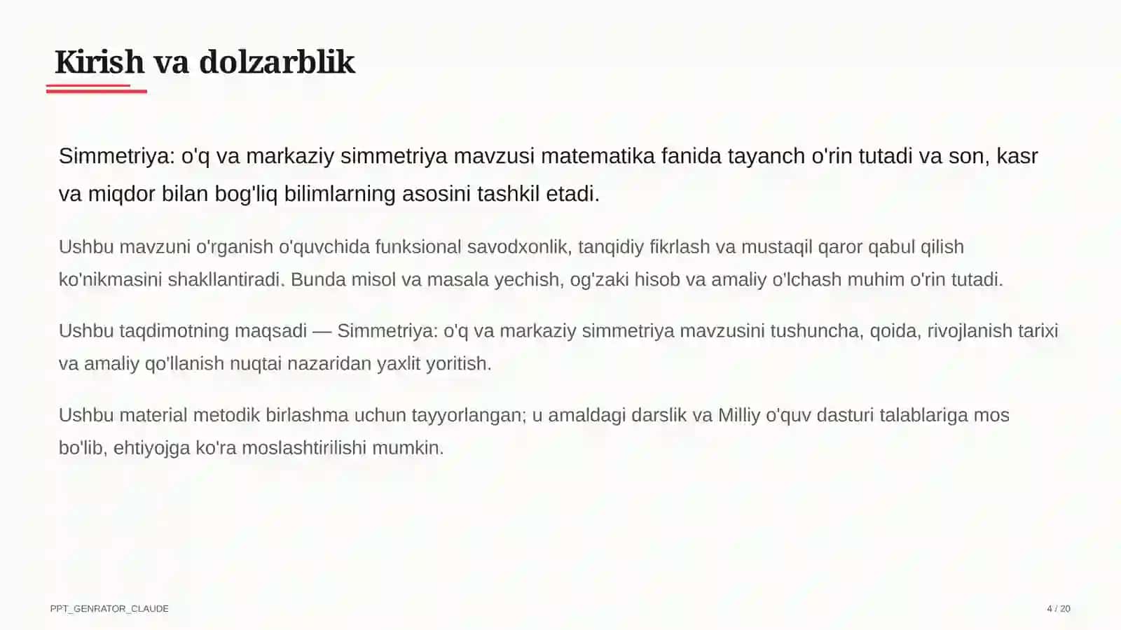 Simmetriya: o'q va markaziy simmetriya (6-sinf) 4