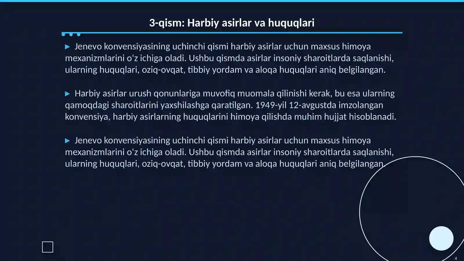 Jenevo konvensiyasi 3 va 4 qismlaridagi himoya qilinuvchi shaxslar 4