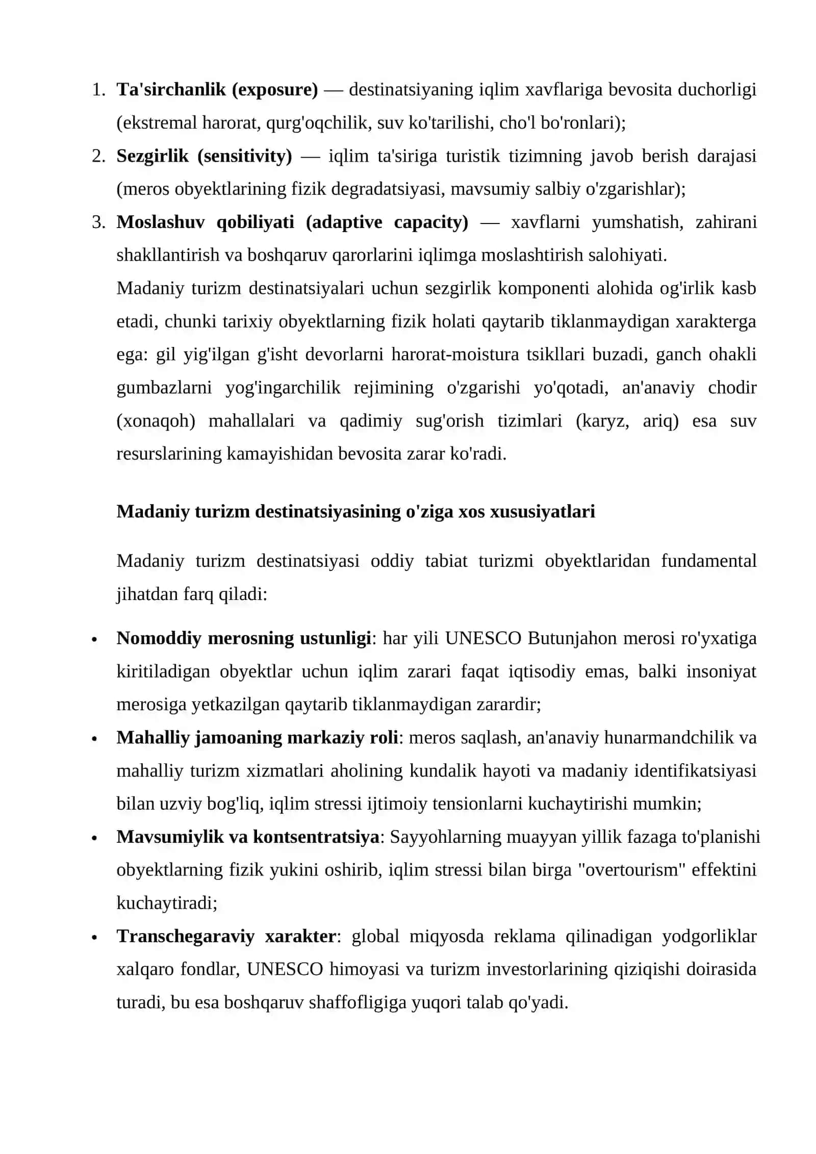 MADANIY TURIZM DESTINATSIYASINING IQLIMGA CHIDAMLILIGINI ESG INDEKSI ORQALI BAHOLASH 4