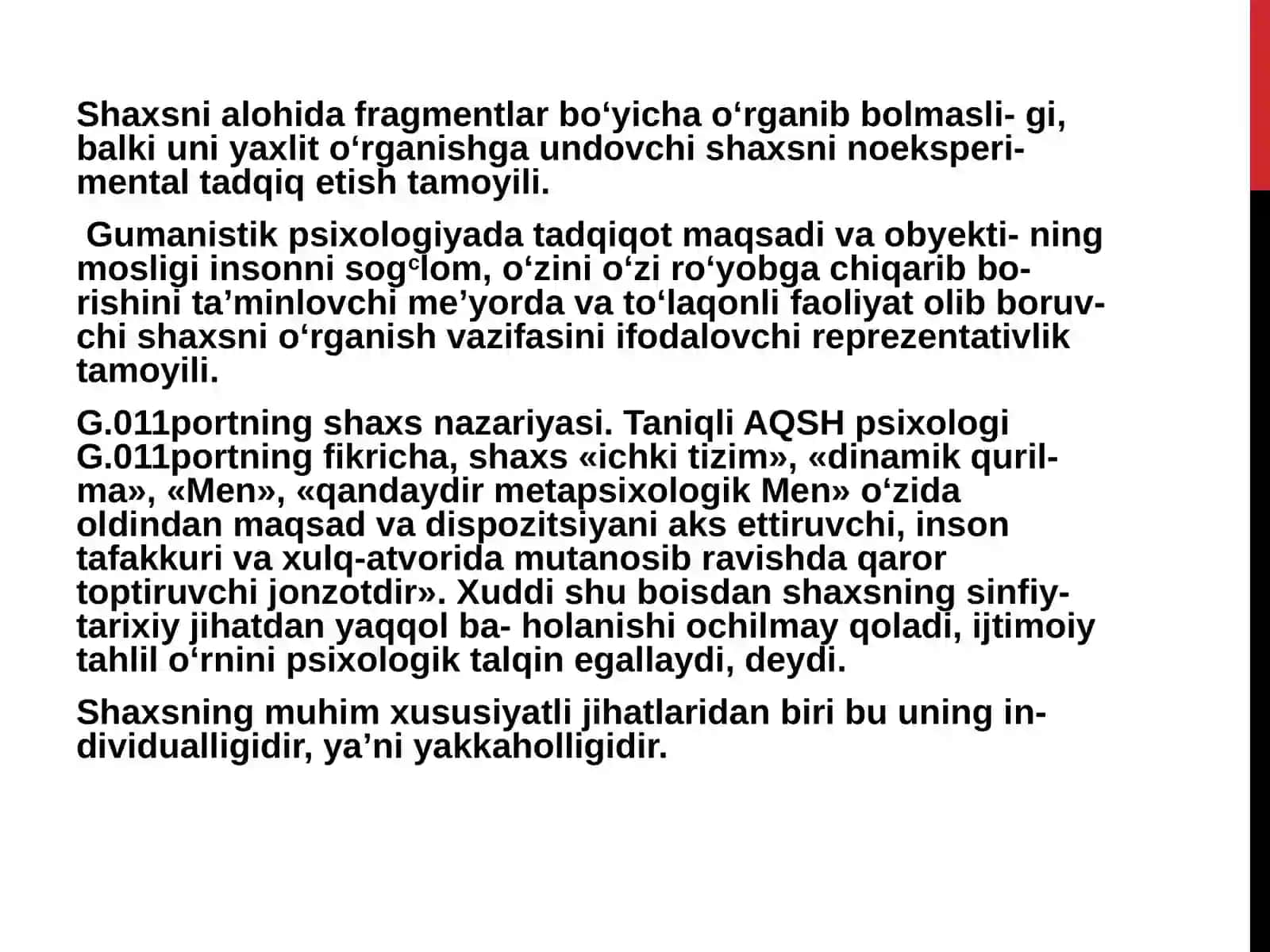 YANGI DAVR PSIXOLOGIYASIGA UMUMIY TAVSIFNOMA 4