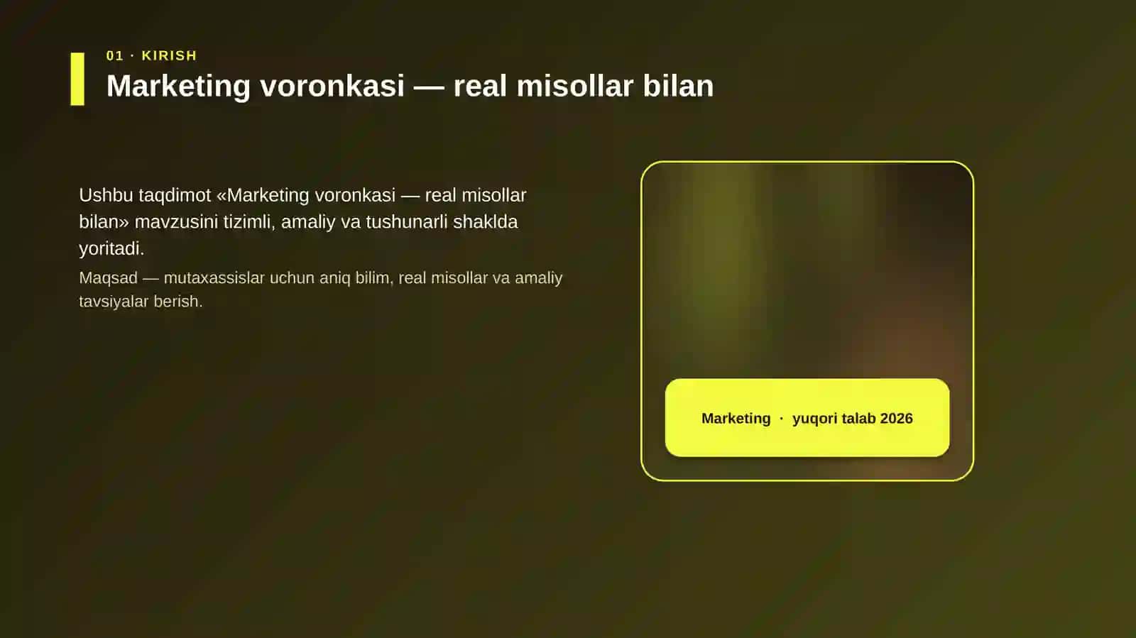 Marketing voronkasi — real misollar bilan 4