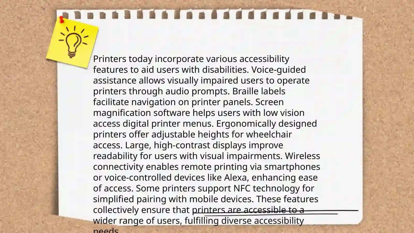 Devices for the disabled choosing a printer 4