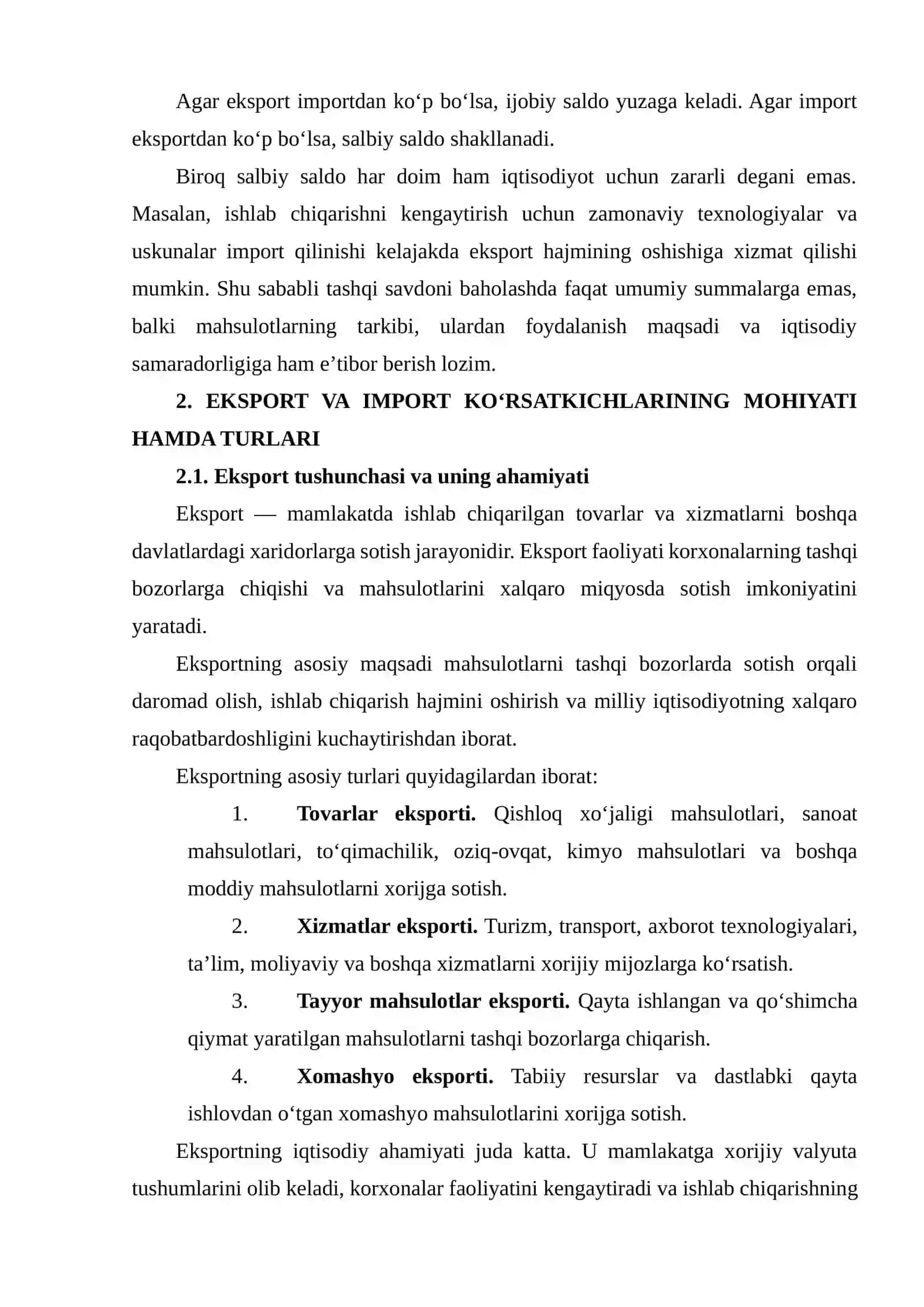 Eksport va Import ko‘rsatkichlari 4