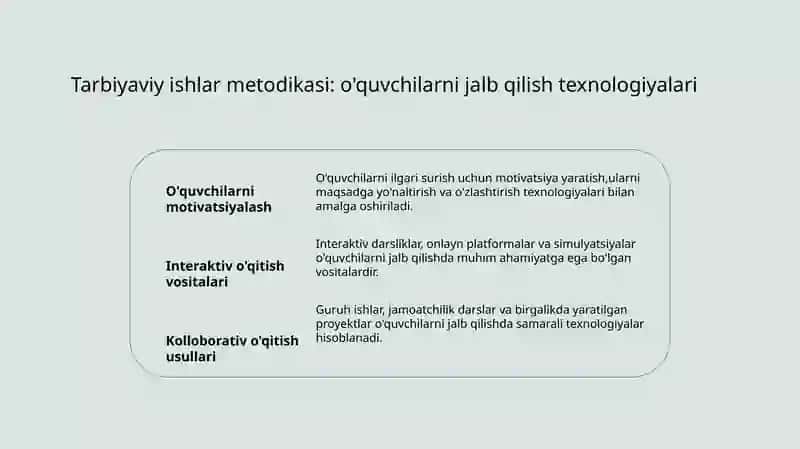 Tarbiyaviy ishlar metodikasi fanining boshqa fanlar bilan aloqasi 4