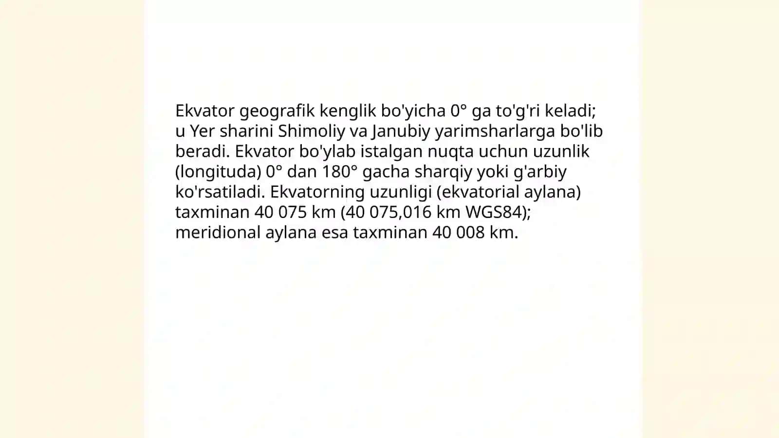 Ekvatorning xususiyatlari 4
