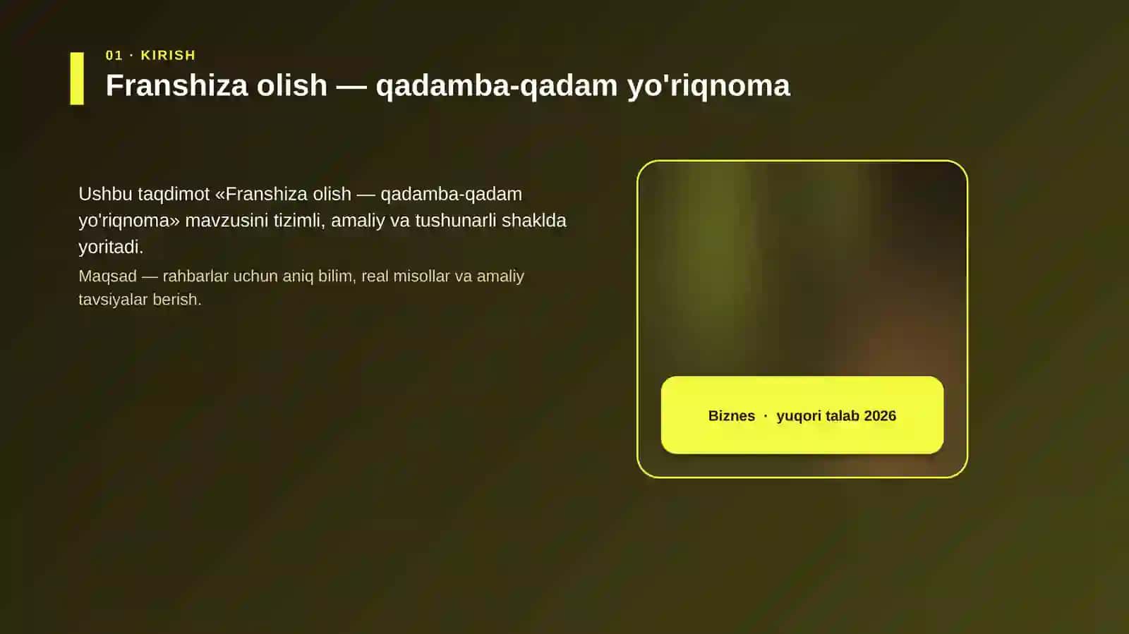 Franshiza olish — qadamba-qadam yo'riqnoma 4