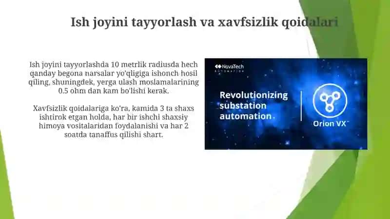 Podstansiyalarda farmoyish boʻyicha ishlarni bajarish 4