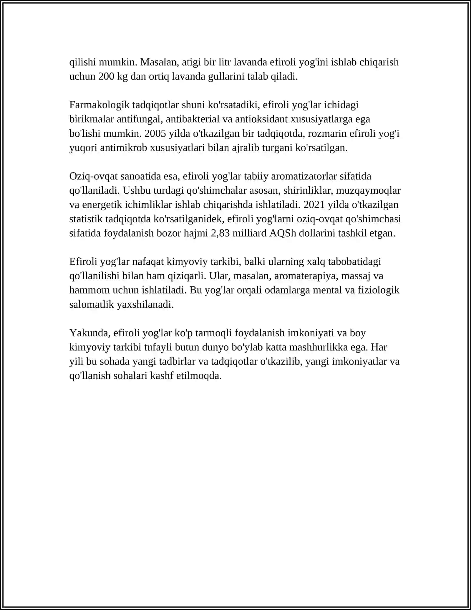 PARFUMERIYA MAHSULOTLARINI ISHLAB CHIQARISHDA FOYDALANADIGAN HOM ASHYOLAR VA ISHLAB CHIQARISH TEHNOLOGIYASI 4