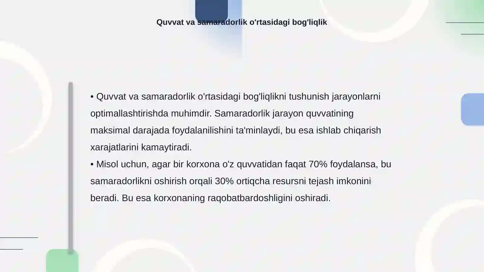 Jarayon quvvatini aniqlash va undan foydalanish 4