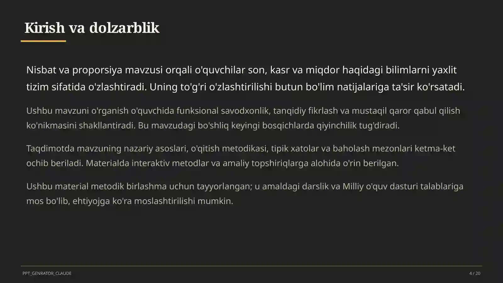 Nisbat va proporsiya (6-sinf) 4