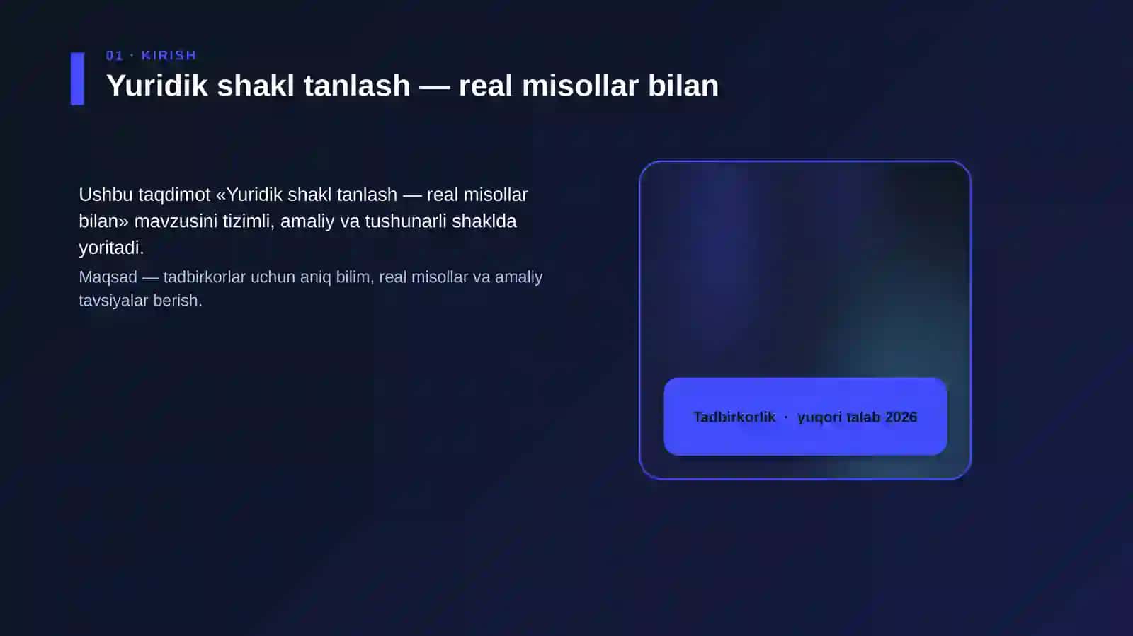 Yuridik shakl tanlash — real misollar bilan 4