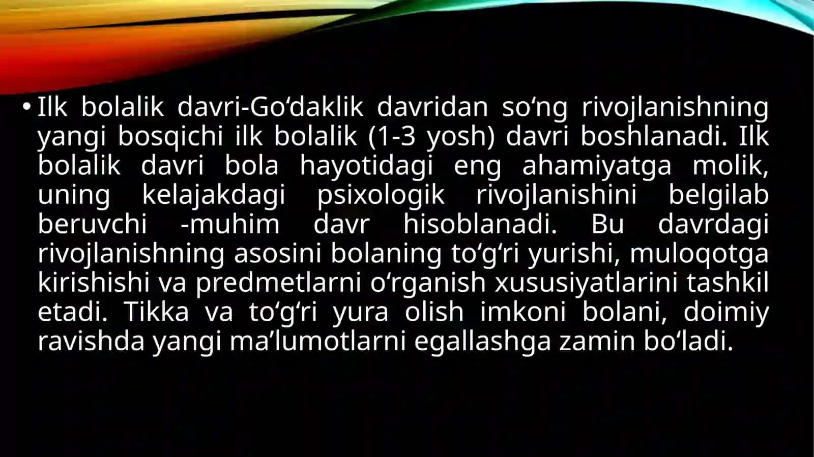 OMINABONUNING UMUMIY PSIXOLOGIYA FANIDANTAYYORLGAN TAQDIMOTI 4