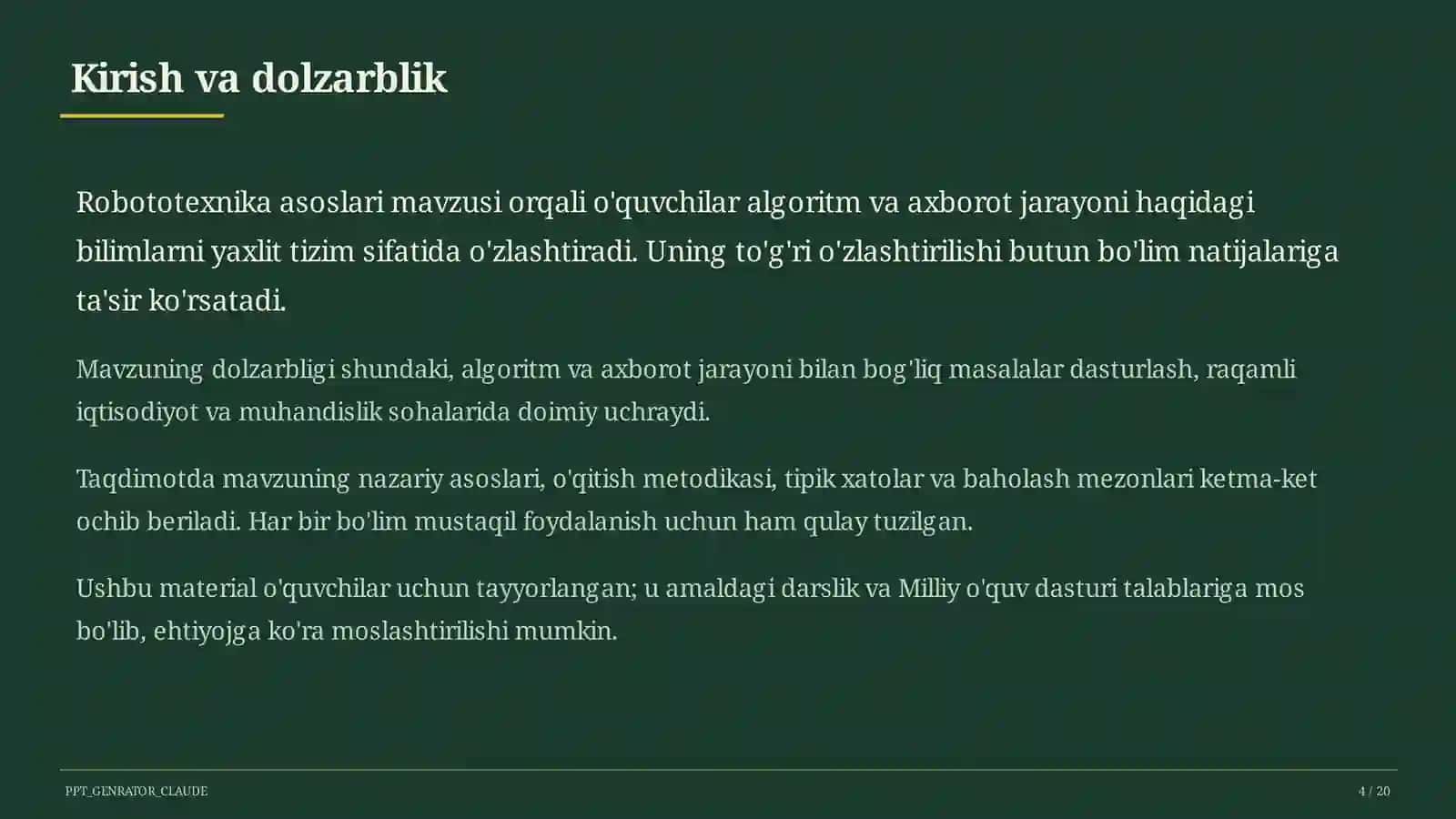 Robototexnika asoslari (11-sinf) 4