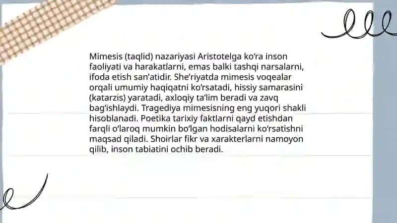 Aristotelning „Poetika“ asari va soʻz sanʼati 4