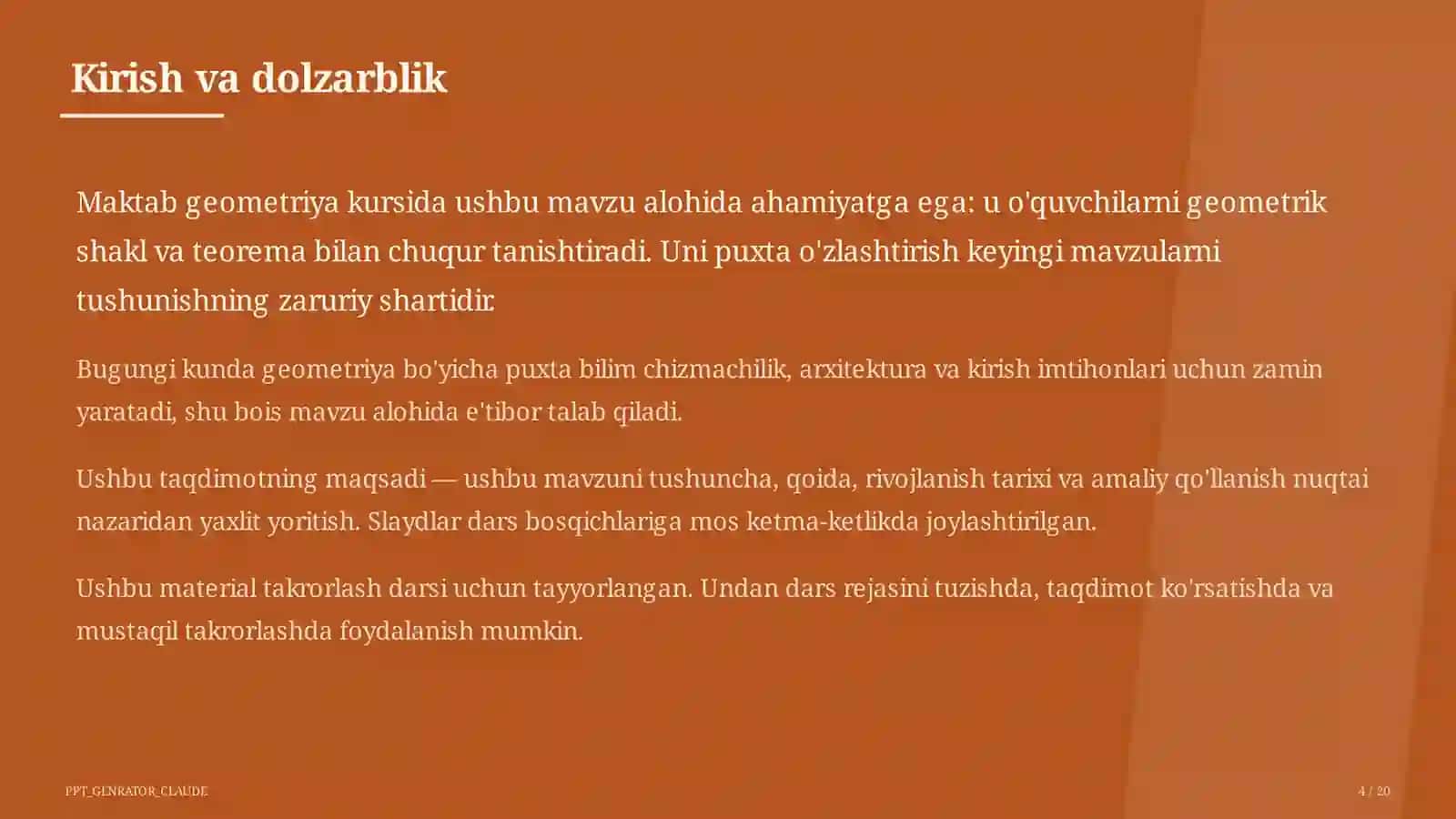 To'g'ri burchakli uchburchakda trigonometrik nisbatlar (8-sinf) 4