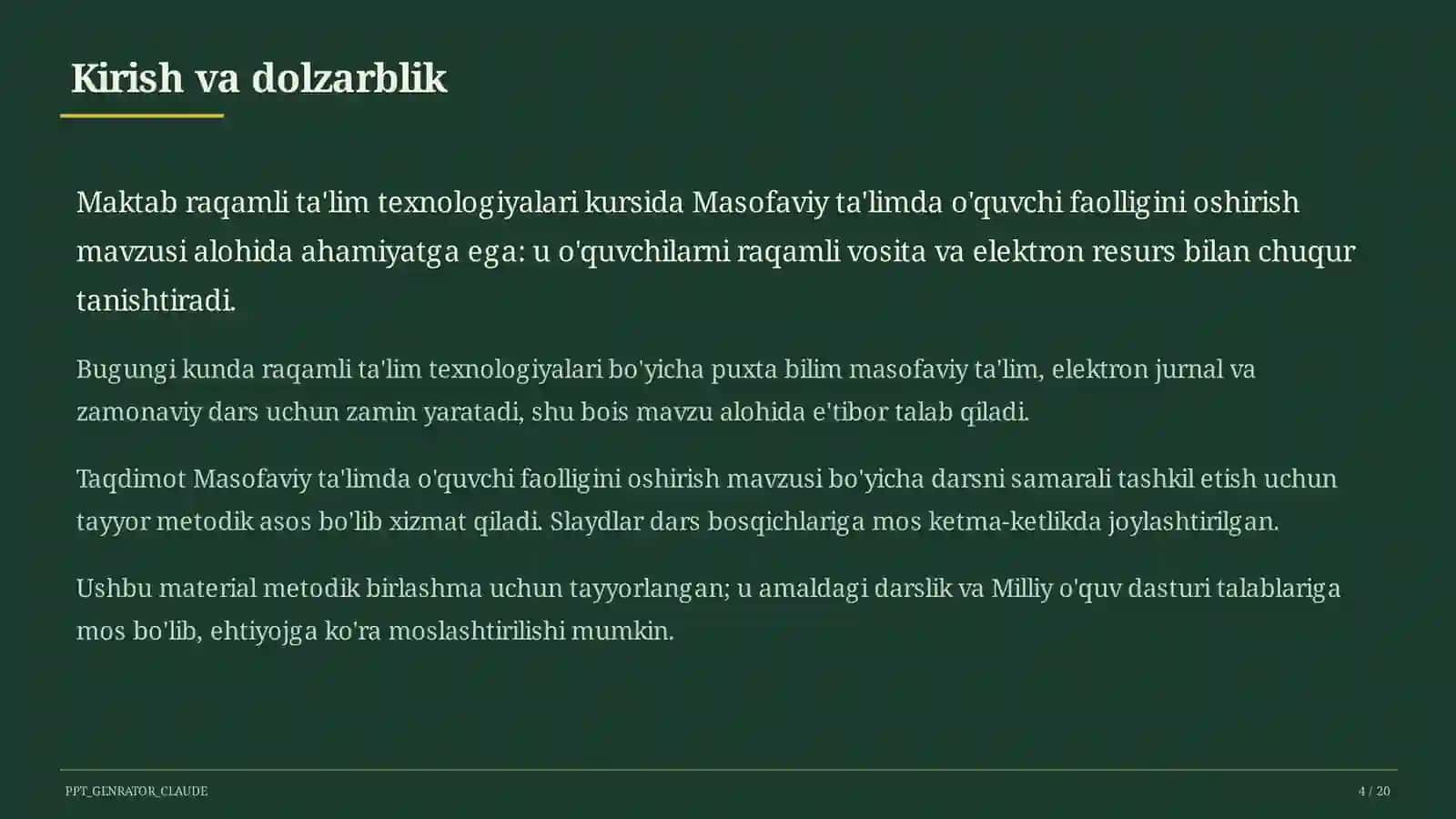 Masofaviy ta'limda o'quvchi faolligini oshirish 4