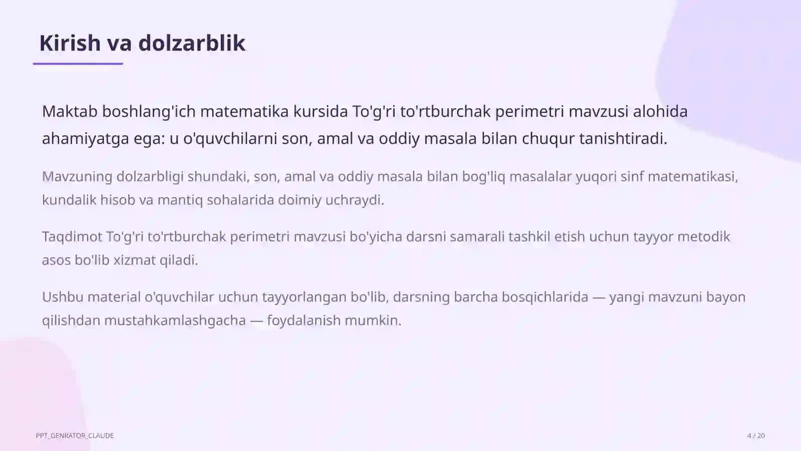 To'g'ri to'rtburchak perimetri (2-sinf) 4