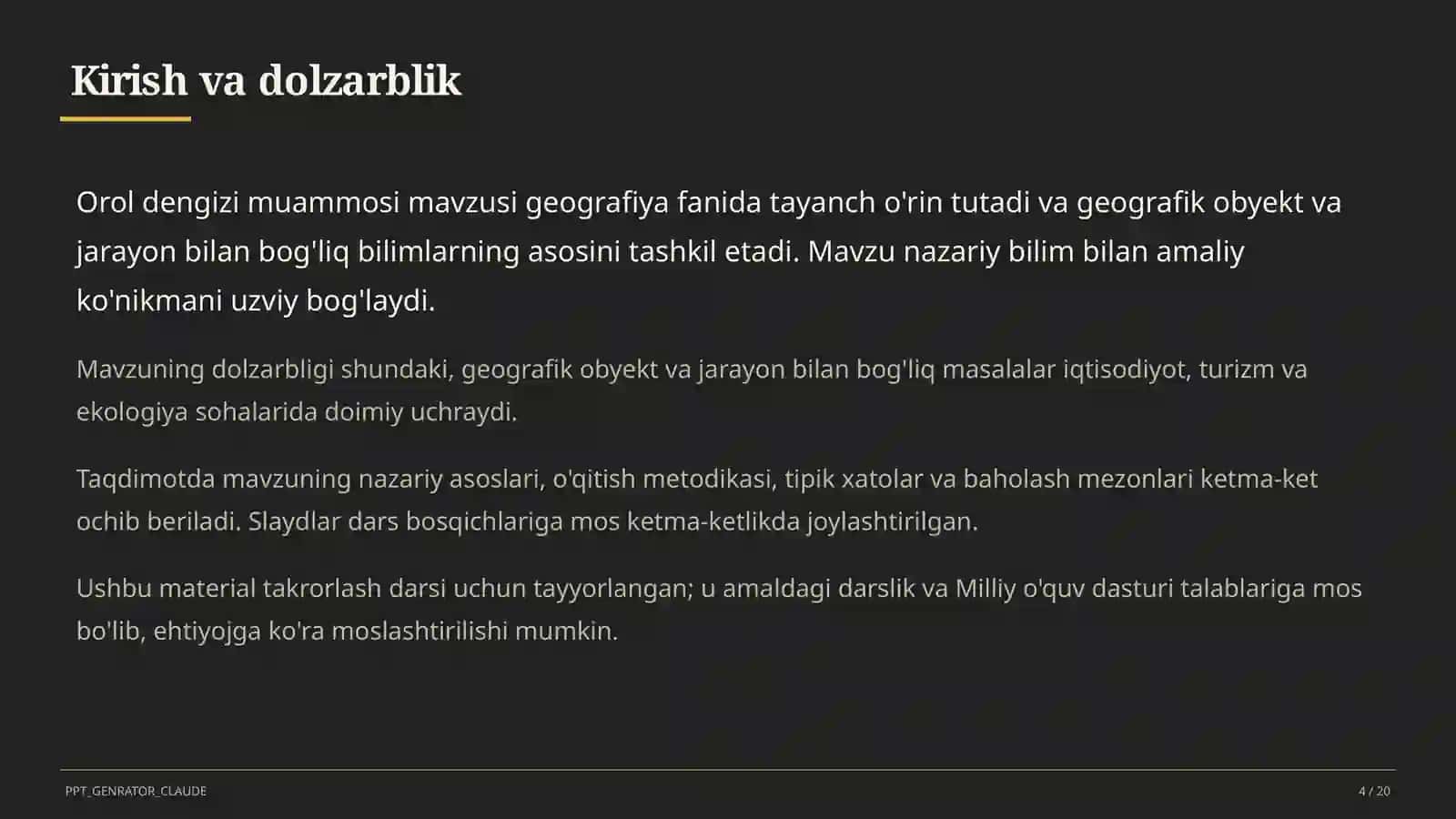Orol dengizi muammosi (8-sinf) 4