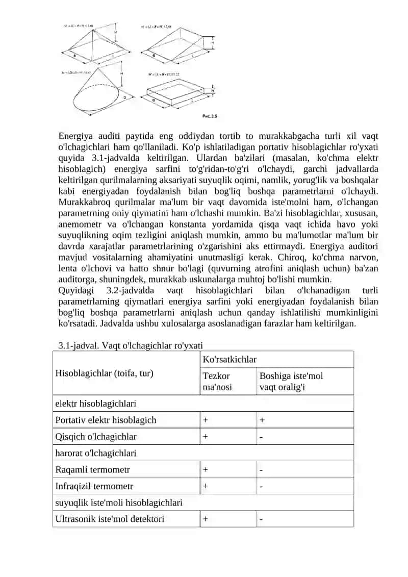 Energiya iste'molini joriy holati. Statistik hisobotlar. 4