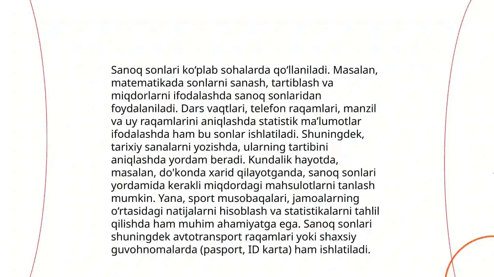 Sanoq sonlari 4