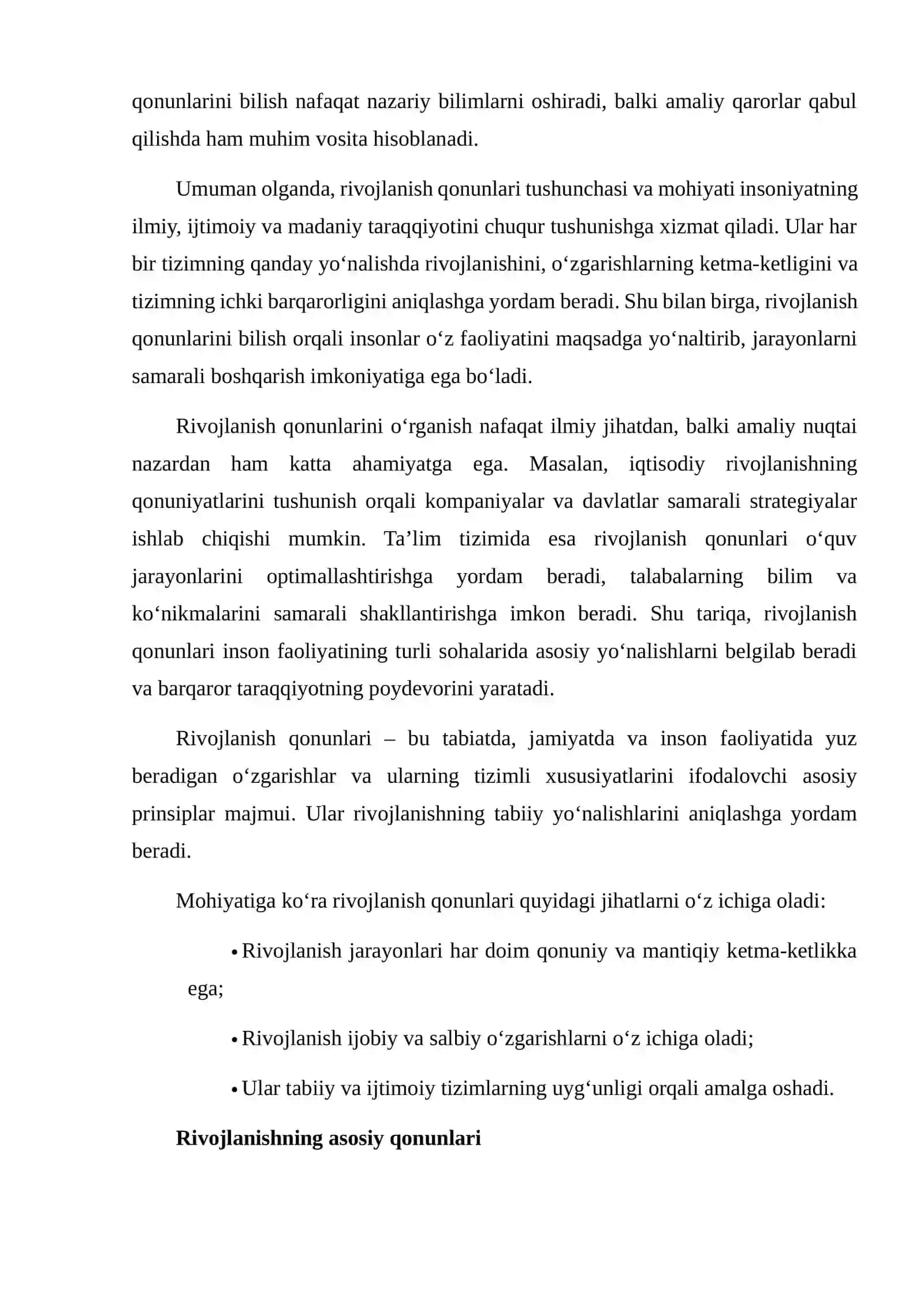 RIVOJLANISH QONUNLARI MOHIYATI 4