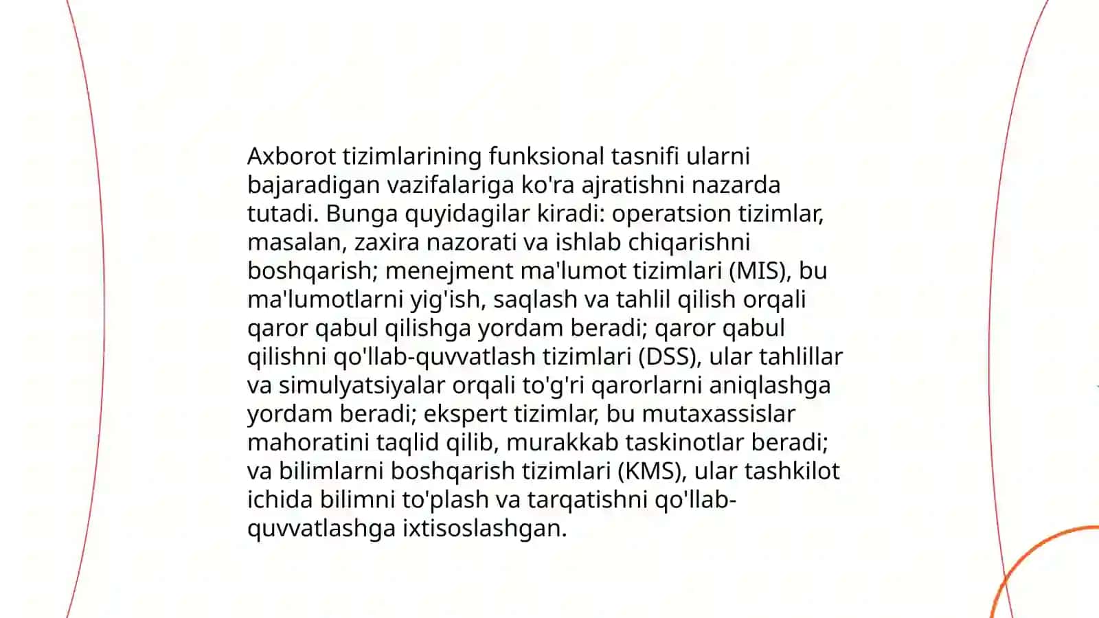 Axborot tizimlarining tasnifi 4