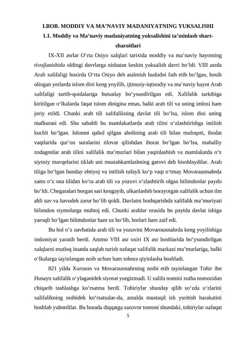 IX—XII ASRLARDA MOVAROUNNAHR VA XUROSONDA MADANIY HAYOT 4